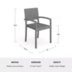 Martha Stewart Bedford 7-Piece Indoor-Outdoor Dining Set with 6 Stackable Dining Chairs and 62 Patio Table with Engineered Wood Top in Rattan Wicker
