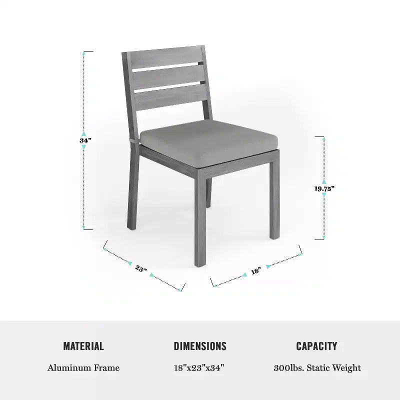 Martha Stewart Bedford Indoor-Outdoor Patio Set with 71 Table and 8 Dining Chairs with Brushed Woodgrain Aluminum Finish and All-Weather Seat Cushion