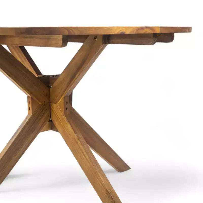 Ensemble de salle à manger GDFStudio Tara d'extérieur 5 pièces en osier et bois d'acacia avec coussins
