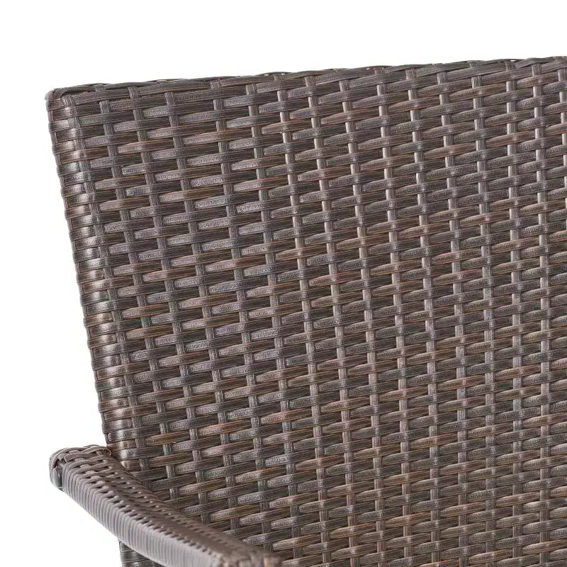 Christopher Knight Home Ferris Outdoor Acacia Wood and Wicker 5 Piece Dining Set with Cushions