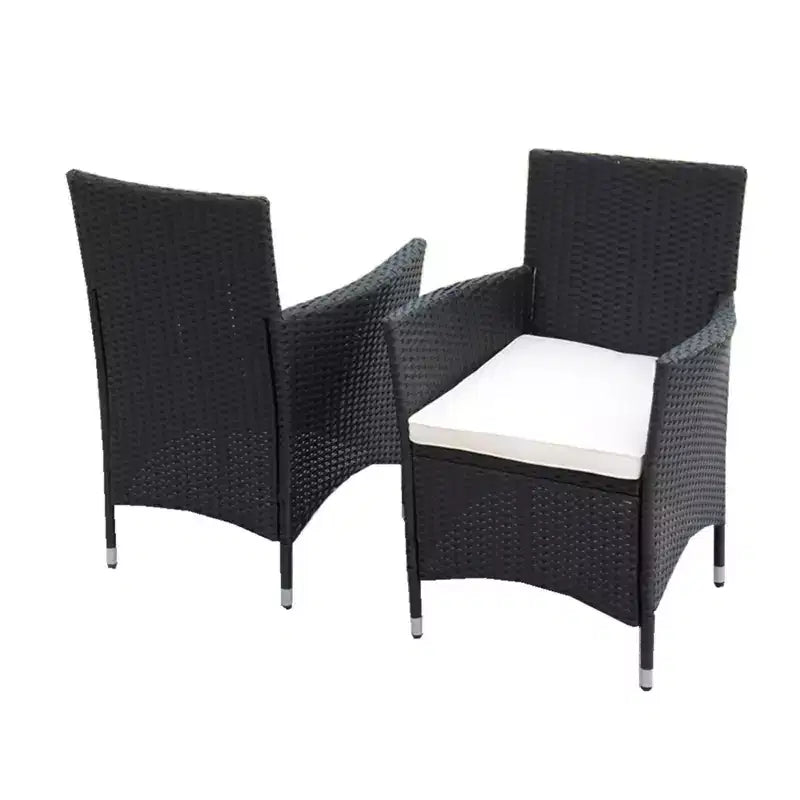 Whisen 7 Piece Outdoor Patio Wicker Dining Set with Acacia Wood Table Top, 6 Chairs