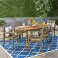 Christopher Knight Home Holloway Outdoor Slatted Acacia Wood 7 Piece Dining Set