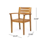 GDFStudio Brigitte Outdoor 5 Piece Rustic Acacia Wood Dining Set