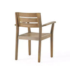 GDFStudio Brigitte Outdoor 5 Piece Rustic Acacia Wood Dining Set