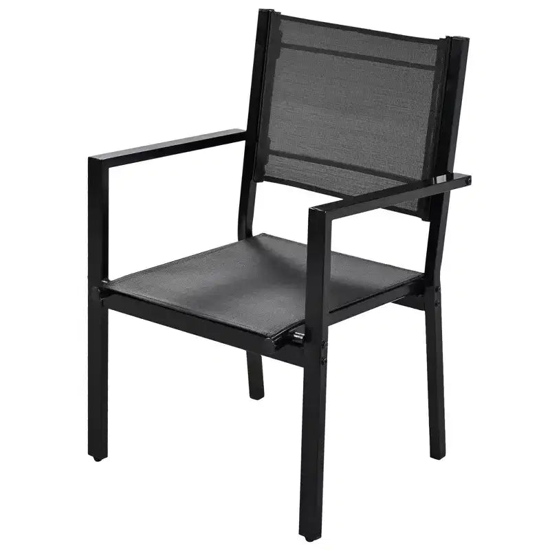 Whisen 7-Piece Weather Resistant Steel Outdoor Table and Chair Dining Sets, Patio Dining Set for Balcony, Backyard