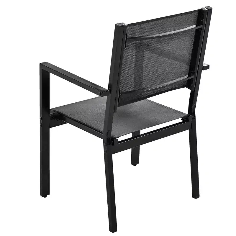 Whisen 7-Piece Weather Resistant Steel Outdoor Table and Chair Dining Sets, Patio Dining Set for Balcony, Backyard