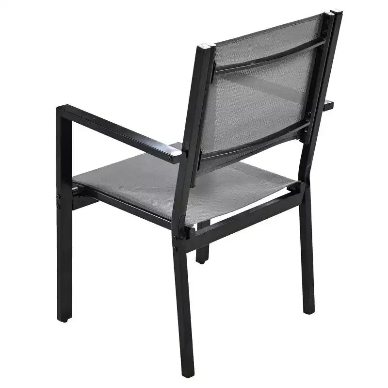 Whisen 7-Piece Weather Resistant Steel Outdoor Table and Chair Dining Sets, Patio Dining Set for Balcony, Backyard