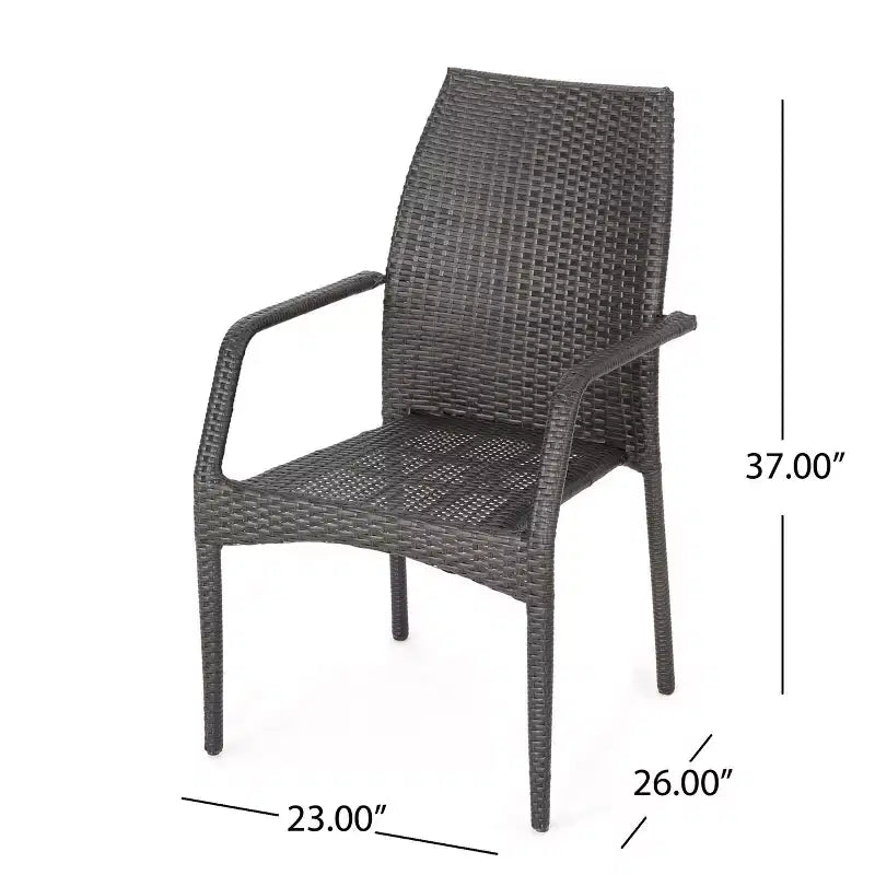 Christopher Knight Home Harbor Outdoor Wicker and Aluminum 7 Piece Dining Set, Multibrown/Brown