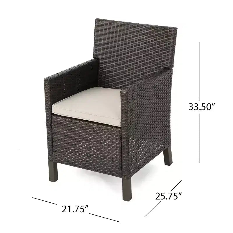 Christopher Knight Home Wes Outdoor Acacia Wood and Wicker 5 Piece Dining Set with Cushion