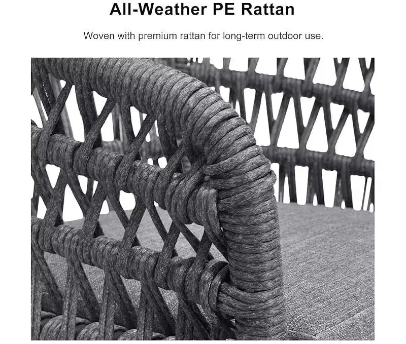 PURPLE LEAF Outdoor Dining Set All-Weather PE Rattan Patio Furniture Set with All Aluminum Frame Table and Chairs Set for Lawn Backyard Deck