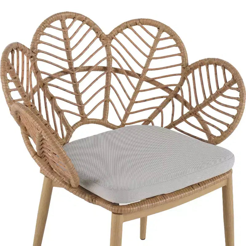 Christopher Knight Home Conrad 7 Piece Outdoor Floral Design Rattan, Metal and Acacia Wood Dining Set