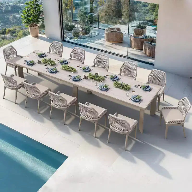 PURPLE LEAF Dining Set Patio Metal Table and Wicker Rattan Chairs for Outside Porch Garden Kitchen Modern Outdoor Furniture Sets