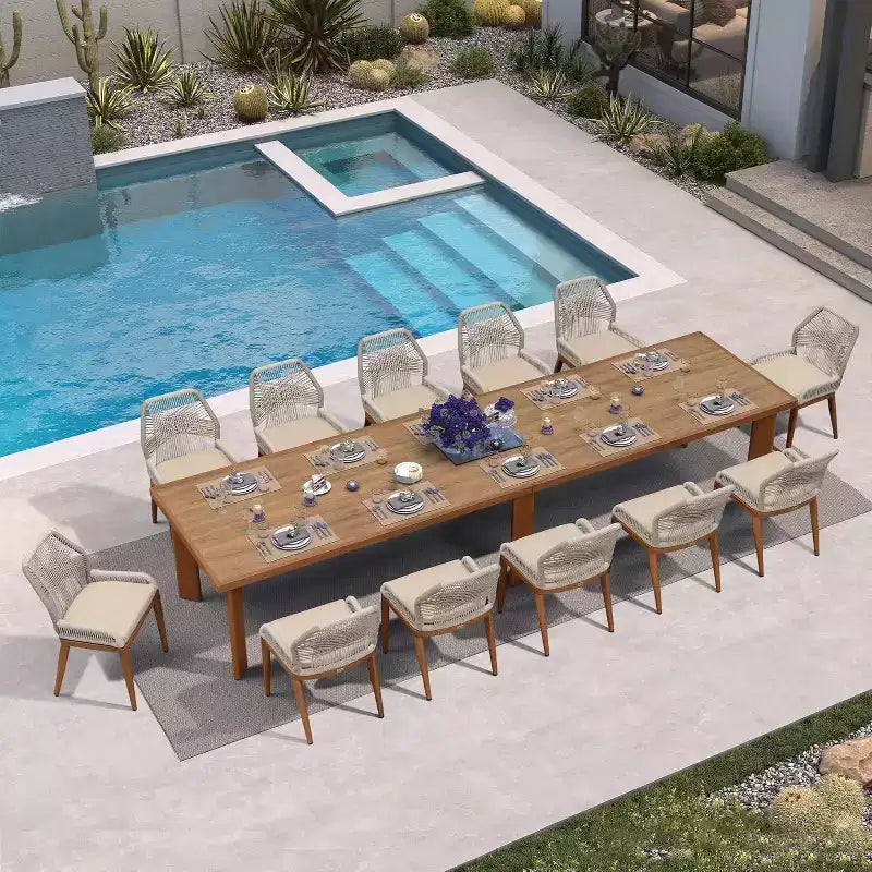 PURPLE LEAF Dining Set Patio Metal Table and Wicker Rattan Chairs for Outside Porch Garden Kitchen Modern Outdoor Furniture Sets