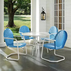 HomeStock Griffith 5Pc Outdoor Metal Dining Set - Table & 4 Chairs