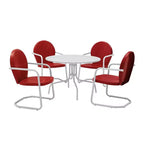 HomeStock Griffith 5Pc Outdoor Metal Dining Set - Table & 4 Chairs