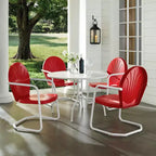 HomeStock Griffith 5Pc Outdoor Metal Dining Set - Table & 4 Chairs