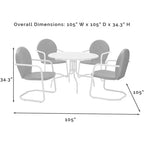 HomeStock Griffith 5Pc Outdoor Metal Dining Set - Table & 4 Chairs