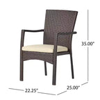 Christopher Knight Home Thompson Outdoor Wicker 7 Piece Dining Set with Cushion