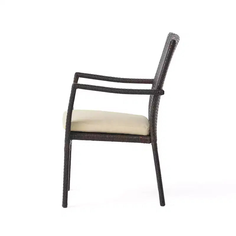 Ensemble de salle à manger extensible 9 pièces Christopher Knight Home Davenport en bois d'acacia et osier avec coussin