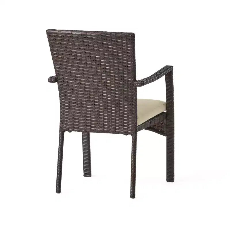 Ensemble de salle à manger extensible 9 pièces Christopher Knight Home Davenport en bois d'acacia et osier avec coussin