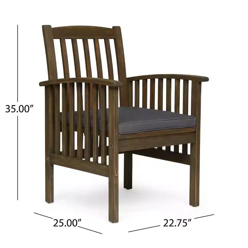 Christopher Knight Home Laussat Outdoor Acacia Wood 5 Piece Dining Set with Cushion