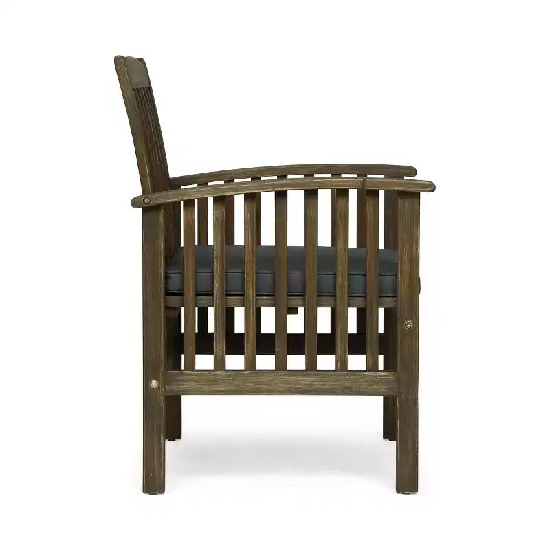 Christopher Knight Home Laussat Outdoor Acacia Wood 5 Piece Dining Set with Cushion