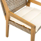 Christopher Knight Home Neva, ensemble de salle à manger d'extérieur 5 pièces avec table en bois d'acacia et chaises en osier