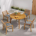 Christopher Knight Home Neva, ensemble de salle à manger d'extérieur 5 pièces avec table en bois d'acacia et chaises en osier