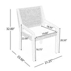 Christopher Knight Home Neva, ensemble de salle à manger d'extérieur 5 pièces avec table en bois d'acacia et chaises en osier