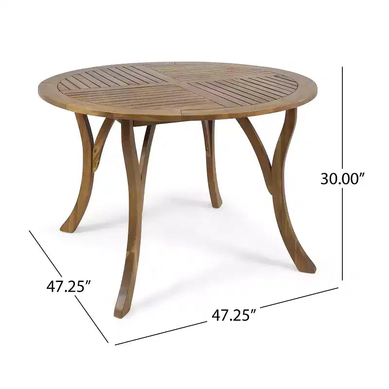Christopher Knight Home Neva 5 Piece Outdoor Acacia Wood and Wicker Dining Set with Water-Resistant Cushions