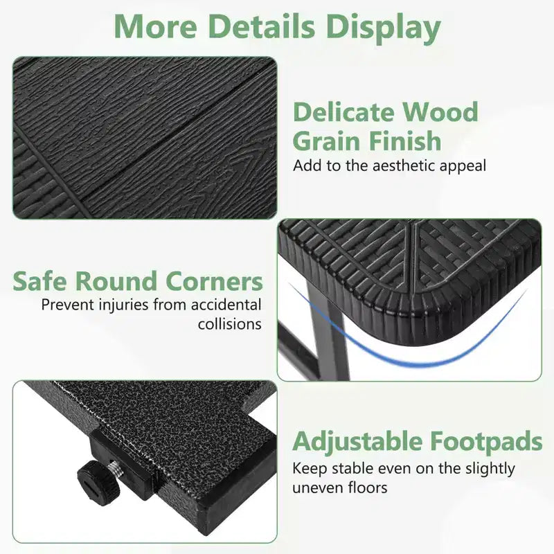 Costway Picnic Table Bench Set for 2-4 People Outdoor Rectangular Camping Dining Table Black/Gray/Green/White