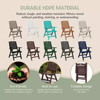 WestinTrends Malibu 7-Piece HDPE Rectangular Patio Dining Table Set with Foldable Chairs