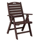 WestinTrends Malibu 7-Piece HDPE Rectangular Patio Dining Table Set with Foldable Chairs