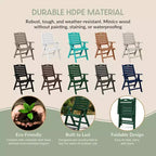 WestinTrends Malibu 7-Piece HDPE Rectangular Patio Dining Table Set with Foldable Chairs