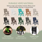 WestinTrends Malibu 7-Piece HDPE Rectangular Patio Dining Table Set with Foldable Chairs