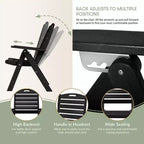 WestinTrends Malibu 7-Piece HDPE Rectangular Patio Dining Table Set with Foldable Chairs