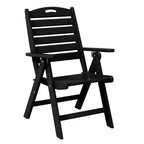 WestinTrends Malibu 7-Piece HDPE Rectangular Patio Dining Table Set with Foldable Chairs