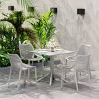 WestinTrends Playa 5-Piece Modern Square Patio Dining Table Set with Stackable Patio Dining Chairs