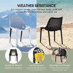WestinTrends Playa 5-Piece Modern Square Patio Dining Table Set with Stackable Patio Dining Chairs