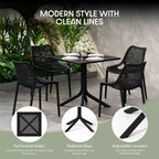 WestinTrends Playa 5-Piece Modern Square Patio Dining Table Set with Stackable Patio Dining Chairs