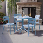WestinTrends Playa Modern 5-Piece Resin Patio Dining Table Set with Stackable Patio Dining Chairs
