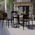 WestinTrends Playa Modern 5-Piece Resin Patio Dining Table Set with Stackable Patio Dining Chairs