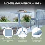 WestinTrends Playa Modern 5-Piece Resin Patio Dining Table Set with Stackable Patio Dining Chairs