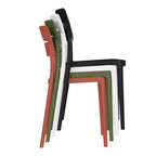 WestinTrends Playa Modern 5-Piece Resin Patio Dining Table Set with Stackable Patio Dining Chairs