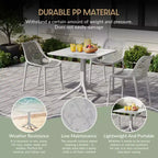 WestinTrends Playa Modern 5-Piece Resin Patio Dining Table Set with Stackable Patio Dining Chairs