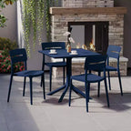 WestinTrends Playa Modern 5-Piece Resin Patio Dining Table Set with Stackable Patio Dining Chairs