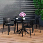WestinTrends Playa 5-Piece Outdoor Square Patio Dining Table Set with Stackable Patio Dining Chairs