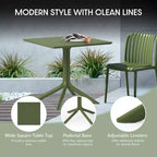 WestinTrends Playa 5-Piece Outdoor Square Patio Dining Table Set with Stackable Patio Dining Chairs