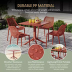 WestinTrends Playa 5-Piece Outdoor Square Patio Dining Table Set with Stackable Patio Dining Chairs