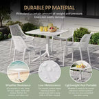 WestinTrends Playa 5-Piece Outdoor Square Patio Dining Table Set with Stackable Patio Dining Chairs
